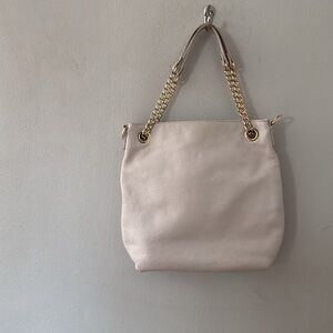 Michael Kors 30H01TCM2L Medium Jet Set Handbag White Leather Tote Purse*